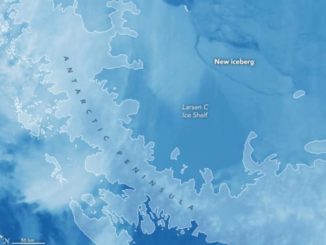 Imagen satelital del nuevo iceberg de La Antártida