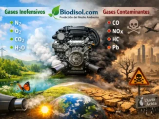 Tipos de gases emitidos por un motor de combustión interna de gasolina